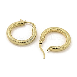 女性用304ステンレススチールイヤリング  ラウンド  ゴールドカラー  27x4mm&nbsp;EJEW-E305-11G