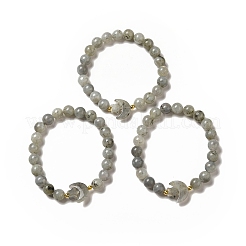 Эластичный браслет из бисера с луной и звездой из натуральных и синтетических драгоценных камней для женщин G-G997-C