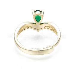 Регулируемое кольцо с короной из зеленого кубического циркония RJEW-N035-067-NF