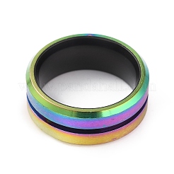 Anello scanalato in acciaio inossidabile 304 per uomo e donna&nbsp;LS-RJEW-WH0011-09A-MC