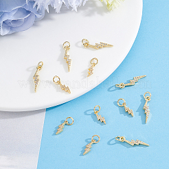 12pcs 2 styles pendentifs en laiton micro pavé de zircone cubique&nbsp;KK-BBC0028-10
