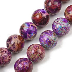 Colliers de perles de jaspe impérial naturel teinté&nbsp;GG-CBAF9E5-A01-14mm-C