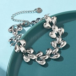 Браслеты-цепочки из нержавеющей стали 304 для женщин BJEW-D344-03P