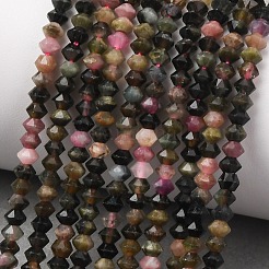Colliers de perles de tourmaline multicolores naturelles&nbsp;G-D110-C02-01