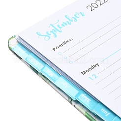 2022 блокнот на спирали с вкладками на 12 месяца&nbsp;AJEW-H132-01B