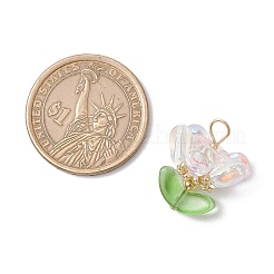 Подвески из латунного стекла с цветами&nbsp;PALLOY-MZ00630-02