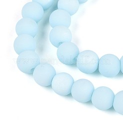 Fili di perline di vetro opaco satinato&nbsp;LS-GLAA-T032-P8mm-MBB10