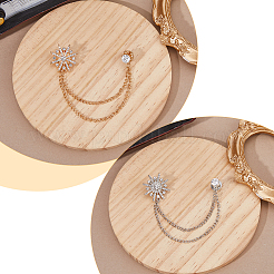 2 шт. 2-х цветные броши-цепочки из цинкового сплава AJEW-FH0004-96