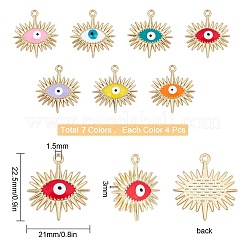 28шт 7 цвета сплава эмалевые подвески&nbsp;ENAM-SC0002-45