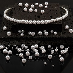 Наборы для изготовления резинки для волос с имитацией жемчуга своими руками&nbsp;DIY-LS0003-76