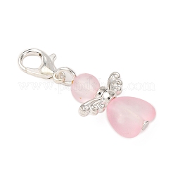 ハートエンジェルアクリルペンダント装飾  亜鉛合金カニカン付き  ミックスカラー  32mm&nbsp;HJEW-JM03805-01