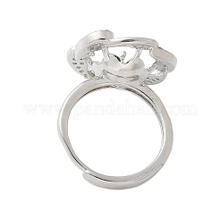 Цветочная латунная оболочка и кубический цирконий регулируемые оправы колец KK-K297-07P