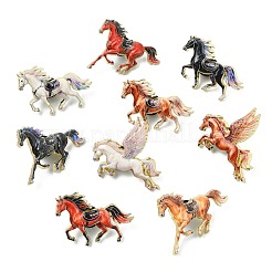 12 pieza de 12 estilos de alfileres de solapa de aleación de esmalte de caballo&nbsp;JEWB-CJ0003-66