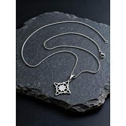 Colliers pendentifs vintage en acier inoxydable 304 avec nœud de sorcière&nbsp;WGBCAF0-01