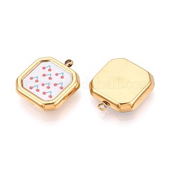 Квадрат из нержавеющей стали 304 с цветочными подвесками в печатном стиле STAS-T071-24C-G