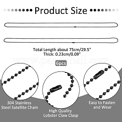 6 шт. набор из шариковых цепочек из нержавеющей стали 304 MAK-NB0001-16