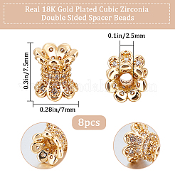 8 шт. латунные микро-бусины-разделители из кубического циркония KK-BBC0008-58