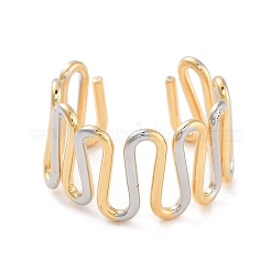 Латунная открытая манжета для женщин RJEW-C102-20GP