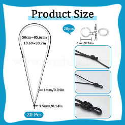 20 шт. регулируемый корейский вощеный полиэстеровый шнур для изготовления ожерелья&nbsp;AJEW-SC0003-02