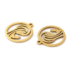 ステンレスペンダント201個  中空  女人のチャーム入りフラットラウンド  ゴールドカラー  17x15x0.8mm  穴：1.4mm&nbsp;STAS-Q245-11G