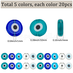 100 stücke 5 farben handgemachte böse auge Bunte Malerei perlen&nbsp;LAMP-SP0001-04B