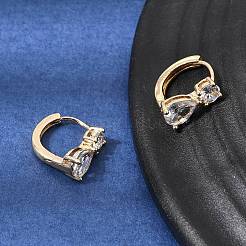 Orecchini a cerchio in ottone con pavé di zirconi cubici&nbsp;KK-CBACA55-17G