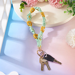 Décorations suspendues en forme de fleurs tressées en coton&nbsp;AJEW-TAC0030-032G-05