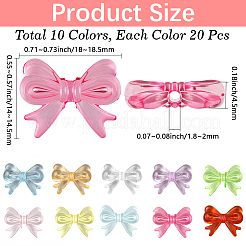 200pcs 10 Farben transparente Acrylperlen&nbsp;TACR-PA0001-11