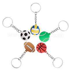 5 шт. 5 стиля пластиковые брелки из ПВХ&nbsp;KEYC-TA0001-48