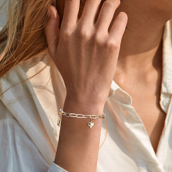 70 Stück 2 Farben Eisen Büroklammer Kette Armbänder für Frauen&nbsp;BJEW-DC0001-25