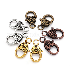 Тибетском стиле сплава сердце когтя омара застежками TIBE-KS0001-02