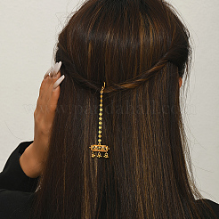 Haarverlängerungskette aus Messing mit Quasten im Ethno-Stil und Zirkonia für Damen&nbsp;PU2601