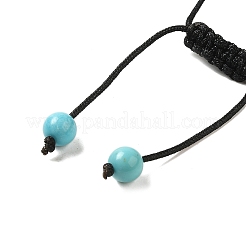 Braccialetti con perline intrecciate rotonde di turchese naturale da 12.5 mm per donna uomo&nbsp;BJEW-C060-01L