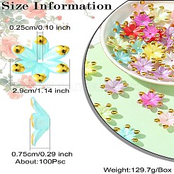 100шт акриловые колпачки для бусин. цветок&nbsp;OACR-CJ0001-91C