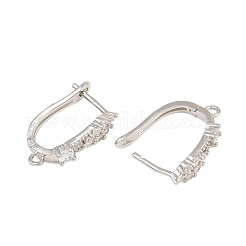 Messing micro pave zirkonia hoop ohrring Zubehör&nbsp;CU-CBAB5B4-01P