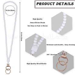 Porte-cartes hexagonal et rond en silicone perlé&nbsp;NJEW-SW00026-07