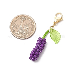 Decorazioni pendenti con perline di semi di vetro di gelso&nbsp;HJEW-MZ00267-01