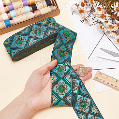 Жаккардовая лента из полиэстера с цветами для аксессуаров одежды OCOR-WH0097-24A