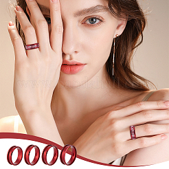 16 шт. 8 размера 201 нержавеющая сталь рифленые кольца для пальцев STAS-UN0051-60A