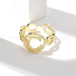 Латунные открытые манжеты для женщин RJEW-K289-01G-C