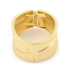 Не тускнеющие винтажные широкие браслеты из кованого сплава с шарнирами для женщин BJEW-L629-08G