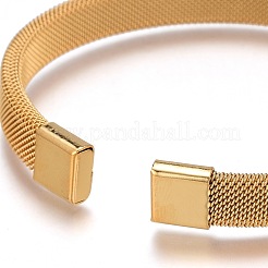 ユニセックス 304 ステンレススチール メッシュ バングル  カフバングル  ミックスカラー  8mm  内径：2-1/4インチ（5.6cm）&nbsp;BJEW-L643-15