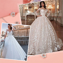 3d аппликации с вышивкой на молочных шелковых тканях в форме цветка PATC-WH0012-27