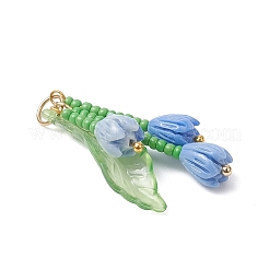 Подвески из стеклянных бусин в виде цветка магнолии&nbsp;PALLOY-MZ01112-02