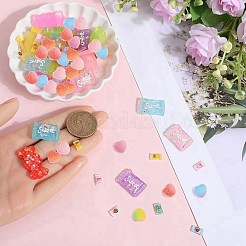 Кабошоны из прозрачной и непрозрачной смолы с конфетной тематикой&nbsp;RESI-SP0001-12