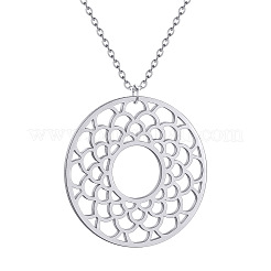201 ожерелье из нержавеющей стали с полым кулоном в форме пончика&nbsp;FS-WG274E3-02