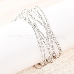 女性用304ステンレススチールカフバングル  ステンレス鋼色  内径：2-1/2インチ（6.35cm）&nbsp;BJEW-Z155-05P