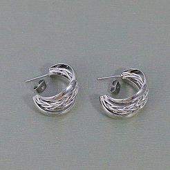 Элегантные модные витые серьги-гвоздики в форме буквы С из латуни AO6382