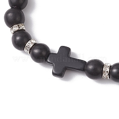 4 шт. двухцветные эластичные браслеты из синтетических бирюзовых бусин для женщин&nbsp;BJEW-JB12288