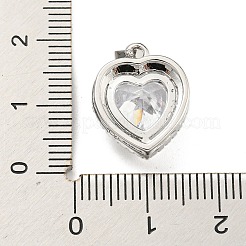 Colgantes de circonita cúbica transparente micro pavé de latón chapado en rack&nbsp;KK-H469-02P-09